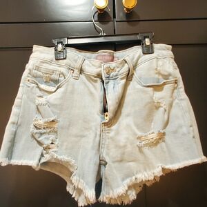 Just USA Distressed Light Blue Jean Shorts